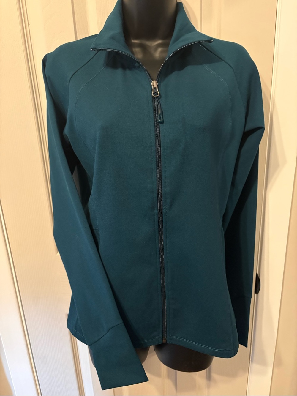 Ellen Tracy Active Teal Full-Zip Track Jacket - Picture 2 of 5